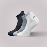 Vilasya Bamboo Ankle Socks for Men - 3 Pairs (Black / Dark Grey / White)